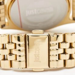 The Luxury Closet JUST CAVALLI Green Gold Plated Stainless Steel Crystal Brillante JC1L195M0075 Women's Wristwatch Set 34 Mm -Best Jewelry Store luxury women just cavalli new watches p993147 005
