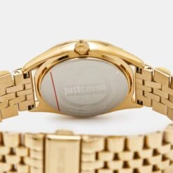 The Luxury Closet JUST CAVALLI Green Gold Plated Stainless Steel Crystal Brillante JC1L195M0075 Women's Wristwatch Set 34 Mm -Best Jewelry Store luxury women just cavalli new watches p993147 006