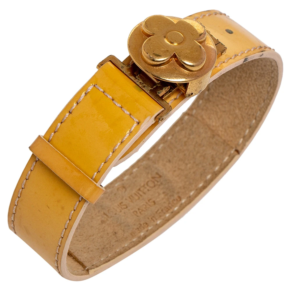 The Luxury Closet Louis Vuitton Pale Yellow Monogram Vernis Leather Good Luck Bracelet 5 The Luxury Closet Louis Vuitton Pale Yellow Monogram Vernis Leather Good Luck Bracelet - Image 3