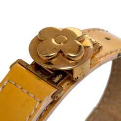 The Luxury Closet Louis Vuitton Pale Yellow Monogram Vernis Leather Good Luck Bracelet 13 The Luxury Closet Louis Vuitton Pale Yellow Monogram Vernis Leather Good Luck Bracelet -Best Jewelry Store luxury women louis vuitton used accessories p488685 003