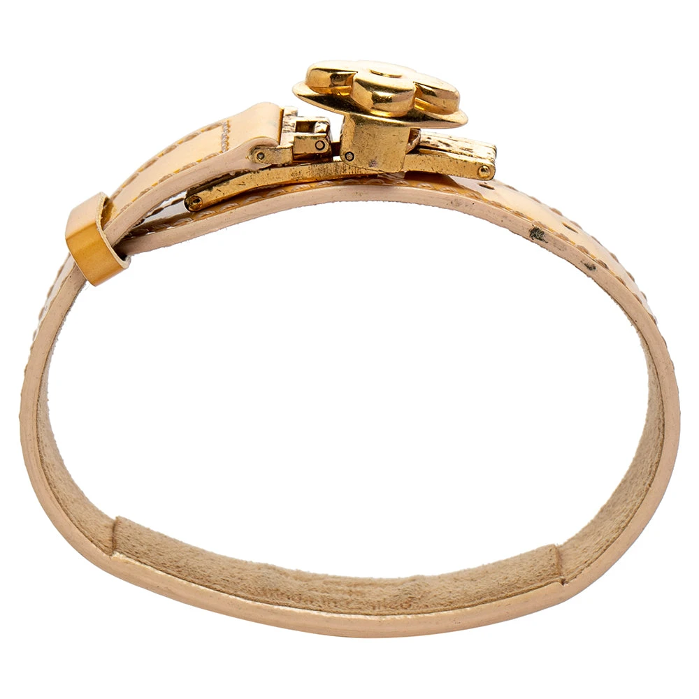 The Luxury Closet Louis Vuitton Pale Yellow Monogram Vernis Leather Good Luck Bracelet 7 The Luxury Closet Louis Vuitton Pale Yellow Monogram Vernis Leather Good Luck Bracelet - Image 5