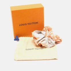The Luxury Closet LOUIS VUITTON Pink Monogram By The Pool Trop Chou Scrunchie -Best Jewelry Store luxury women louis vuitton used accessories p990439 003