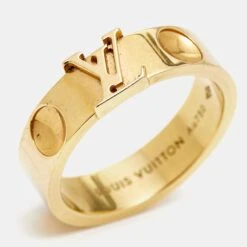 The Luxury Closet LOUIS VUITTON Empreinte 18k Yellow Gold Ring Size 52 12 The Luxury Closet LOUIS VUITTON Empreinte 18k Yellow Gold Ring Size 52 -Best Jewelry Store luxury women louis vuitton used fine jewelry p942679 001