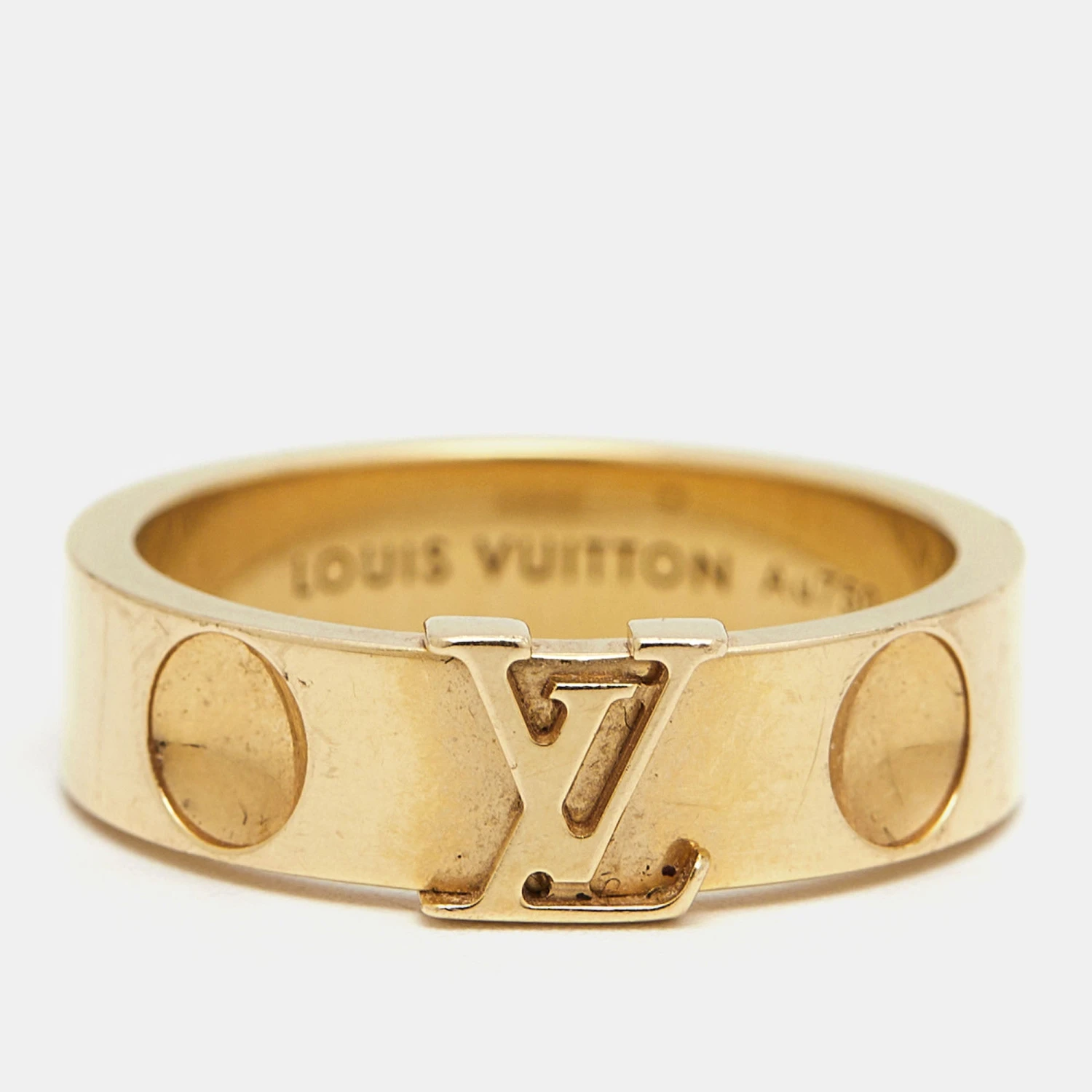 The Luxury Closet LOUIS VUITTON Empreinte 18k Yellow Gold Ring Size 52 7 The Luxury Closet LOUIS VUITTON Empreinte 18k Yellow Gold Ring Size 52 - Image 5