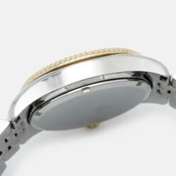 The Luxury Closet MICHAEL KORS Silver Two Tone Stainless Steel Lexington MK5955 Women's Wristwatch 38 Mm -Best Jewelry Store luxury women michael kors used watches p992113 003