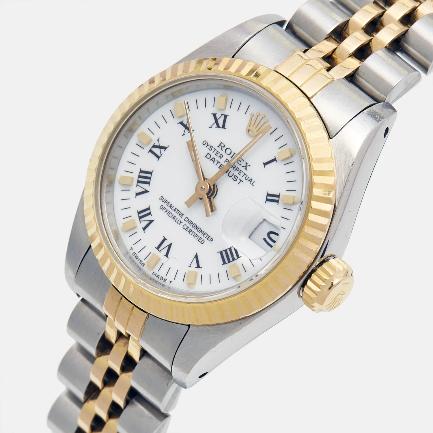 The Luxury Closet ROLEX White 18K Yellow Gold And Stainless Steel Datejust 69173 Women's Wristwatch 26 Mm 4 The Luxury Closet ROLEX White 18K Yellow Gold And Stainless Steel Datejust 69173 Women's Wristwatch 26 Mm - Image 2