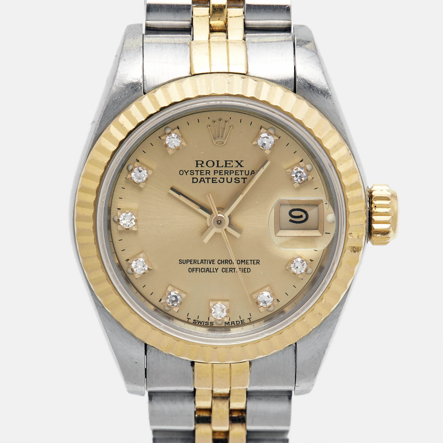 The Luxury Closet ROLEX Champagne Diamonds 18K Yellow Gold Stainless Steel Datejust 69173 Women's Wristwatch 26 Mm 5 The Luxury Closet ROLEX Champagne Diamonds 18K Yellow Gold Stainless Steel Datejust 69173 Women's Wristwatch 26 Mm - Image 3