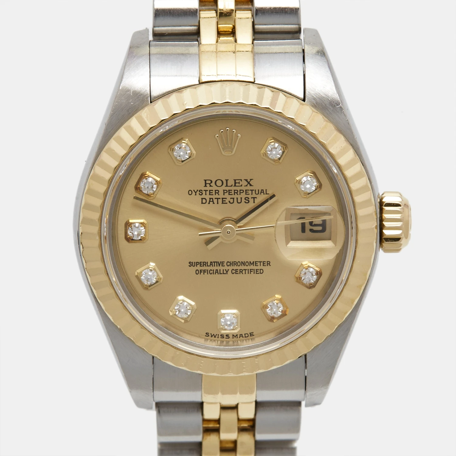 The Luxury Closet ROLEX Champagne Diamond 18k Yellow Gold Stainless Steel Datejust 79173 Women's Wristwatch 26 Mm 5 The Luxury Closet ROLEX Champagne Diamond 18k Yellow Gold Stainless Steel Datejust 79173 Women's Wristwatch 26 Mm - Image 3