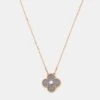 The Luxury Closet VAN CLEEF & ARPELS Vintage Alhambra Obsidian DIamond 18k Rose Gold 2023 Holiday Necklace -Best Jewelry Store luxury women van cleef and arpels new fine jewelry p978803 006