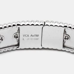 The Luxury Closet Van Cleef & Arpels Perlee Clover Diamonds 18k White Gold Bracelet L -Best Jewelry Store luxury women van cleef and arpels used fine jewelry p759510 002