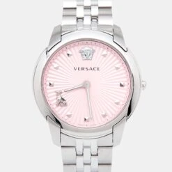 The Luxury Closet VERSACE Pink Stainless Steel Audrey VELR00419 Women's Wristwatch 38 Mm -Best Jewelry Store luxury women versace used watches p955298 007