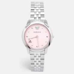 The Luxury Closet VERSACE Pink Stainless Steel Audrey VELR00419 Women's Wristwatch 38 Mm