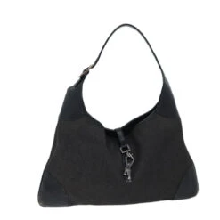 Brand Street GUCCI Jackie Shoulder Bag Nylon Black Auth Mr015