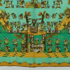 Brand Street HERMES Carre 90 ASTRES Et SOLEILS Scarf Silk Green Auth Mr067 26 Brand Street HERMES Carre 90 ASTRES Et SOLEILS Scarf Silk Green Auth Mr067 -Best Jewelry Store mr067 10