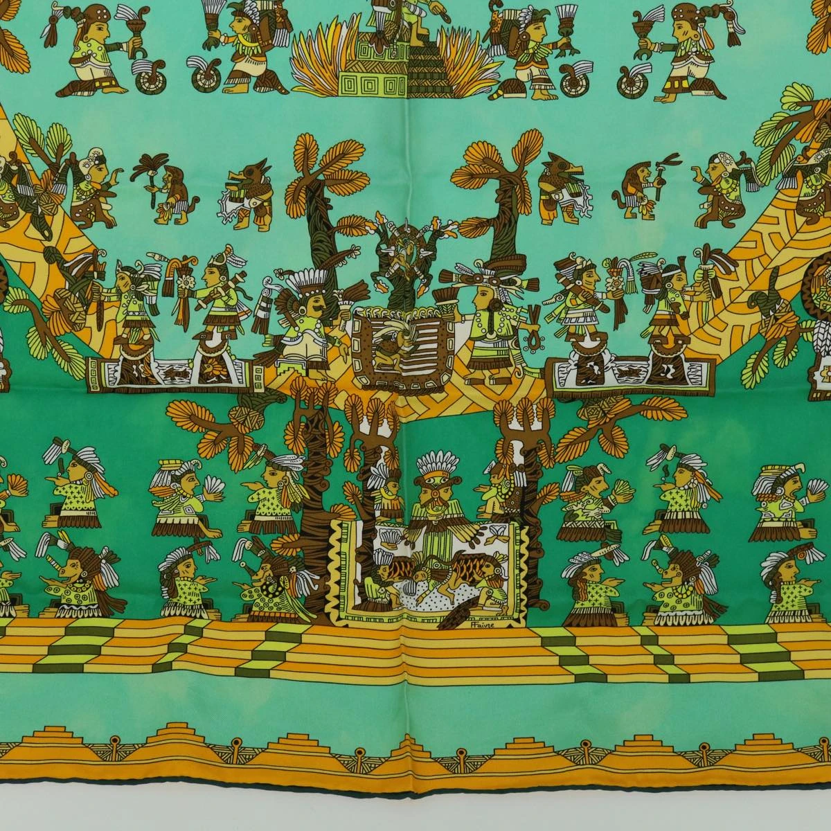 Brand Street HERMES Carre 90 ASTRES Et SOLEILS Scarf Silk Green Auth Mr067 11 Brand Street HERMES Carre 90 ASTRES Et SOLEILS Scarf Silk Green Auth Mr067 - Image 9