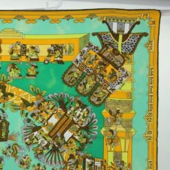 Brand Street HERMES Carre 90 ASTRES Et SOLEILS Scarf Silk Green Auth Mr067 21 Brand Street HERMES Carre 90 ASTRES Et SOLEILS Scarf Silk Green Auth Mr067 -Best Jewelry Store mr067 5