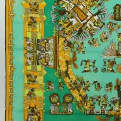 Brand Street HERMES Carre 90 ASTRES Et SOLEILS Scarf Silk Green Auth Mr067 22 Brand Street HERMES Carre 90 ASTRES Et SOLEILS Scarf Silk Green Auth Mr067 -Best Jewelry Store mr067 6