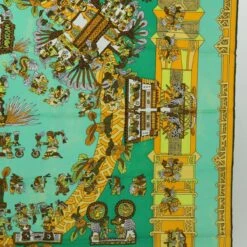 Brand Street HERMES Carre 90 ASTRES Et SOLEILS Scarf Silk Green Auth Mr067 24 Brand Street HERMES Carre 90 ASTRES Et SOLEILS Scarf Silk Green Auth Mr067 -Best Jewelry Store mr067 8
