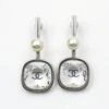 Lar Vintage CHANEL Silver CC Princess Crystal Geo Pearl Large Drop Piercing Earrings -Best Jewelry Store sil cc princess crystal pearl lg drop piercin 1
