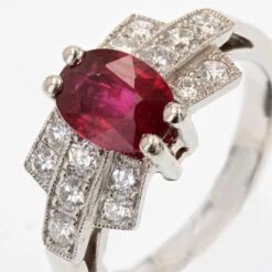 Sarl Baume French Modern Art Deco Style Ruby Diamonds Platinum Ring 25 Sarl Baume French Modern Art Deco Style Ruby Diamonds Platinum Ring -Best Jewelry Store trier 05 master