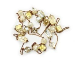 Lar Vintage CHANEL Vintage Gold Plated CC Resin Dice Pearl Super Long Necklace