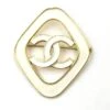 Lar Vintage CHANEL Rare Vintage Gold Plated Argyle White CC Brooch 2 Lar Vintage CHANEL Rare Vintage Gold Plated Argyle White CC Brooch -Best Jewelry Store vin gp wht enamel cc argyle br 1