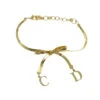 Brand Street CHRISTIAN DIOR Ribbon Bracelet Metal Gold Auth Yk12318