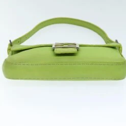 Brand Street FENDI Celeria Mamma Baguette Shoulder Bag Leather Green Auth Yk12521 -Best Jewelry Store yk12521 10