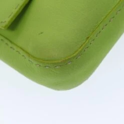 Brand Street FENDI Celeria Mamma Baguette Shoulder Bag Leather Green Auth Yk12521 -Best Jewelry Store yk12521 12