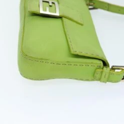 Brand Street FENDI Celeria Mamma Baguette Shoulder Bag Leather Green Auth Yk12521 -Best Jewelry Store yk12521 4