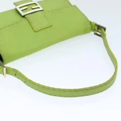 Brand Street FENDI Celeria Mamma Baguette Shoulder Bag Leather Green Auth Yk12521 -Best Jewelry Store yk12521 7