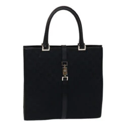 Brand Street GUCCI GG Canvas Jackie Hand Bag Black Auth Yk7654B
