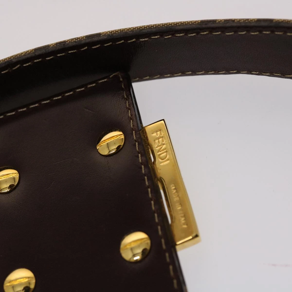 Brand Street FENDI Zucchino Canvas Mamma Baguette Shoulder Bag Brown Auth Yk7943 11 Brand Street FENDI Zucchino Canvas Mamma Baguette Shoulder Bag Brown Auth Yk7943 - Image 9