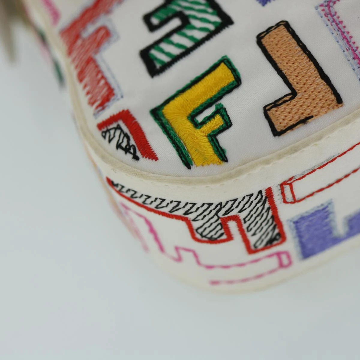 Brand Street FENDI Zucca Canvas Embroidery Mamma Baguette Bag 2way Multicolor Auth Yk8631A 17 Brand Street FENDI Zucca Canvas Embroidery Mamma Baguette Bag 2way Multicolor Auth Yk8631A - Image 15