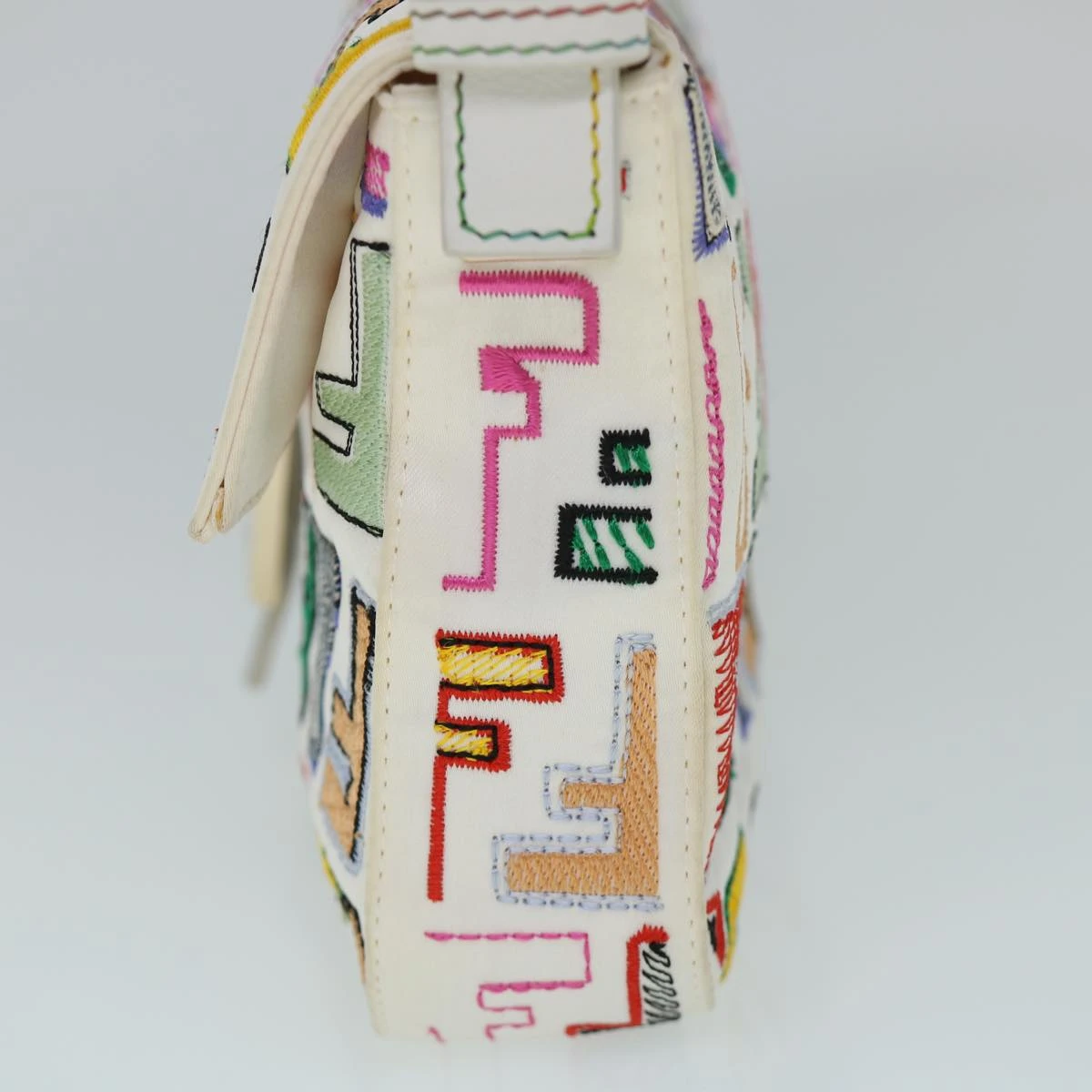 Brand Street FENDI Zucca Canvas Embroidery Mamma Baguette Bag 2way Multicolor Auth Yk8631A 5 Brand Street FENDI Zucca Canvas Embroidery Mamma Baguette Bag 2way Multicolor Auth Yk8631A - Image 3