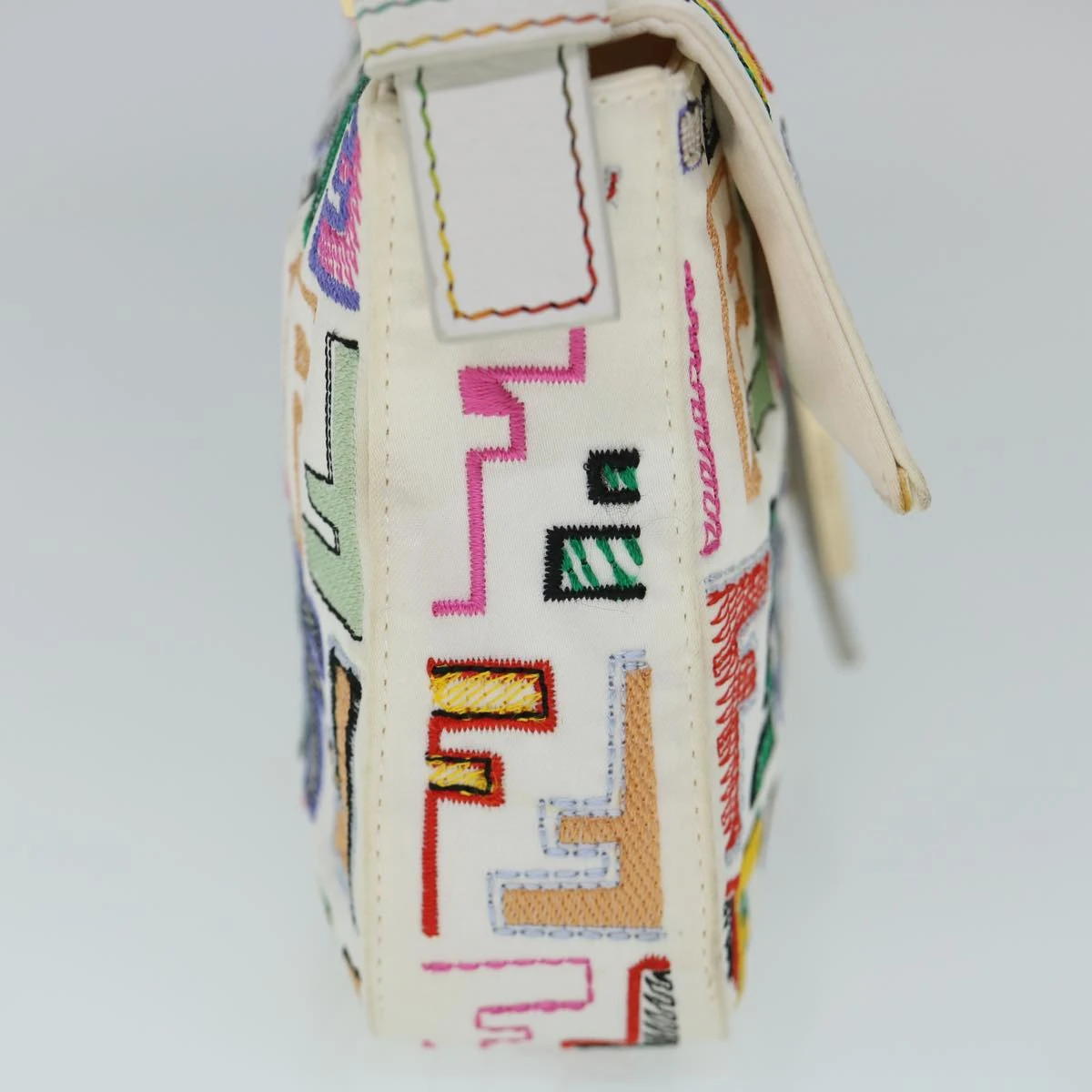 Brand Street FENDI Zucca Canvas Embroidery Mamma Baguette Bag 2way Multicolor Auth Yk8631A 6 Brand Street FENDI Zucca Canvas Embroidery Mamma Baguette Bag 2way Multicolor Auth Yk8631A - Image 4