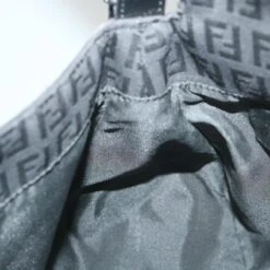 Brand Street FENDI Zucchino Canvas Mamma Baguette Shoulder Bag Black Auth Yk9359 -Best Jewelry Store yk9359 16