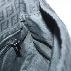 Brand Street FENDI Zucchino Canvas Mamma Baguette Shoulder Bag Black Auth Yk9359 -Best Jewelry Store yk9359 17