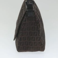 Brand Street FENDI Zucchino Canvas Mamma Baguette Shoulder Bag Black Auth Yk9359 -Best Jewelry Store yk9359 4