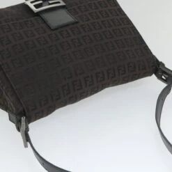 Brand Street FENDI Zucchino Canvas Mamma Baguette Shoulder Bag Black Auth Yk9359 -Best Jewelry Store yk9359 6